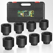 8pcs 34 Drive Spindle Axle Nut Impact Large Socket Set 2-116 To