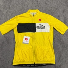 Castelli Monday Night Series Winner Cycling Jersey Women's L NWT Full Zip Yellow