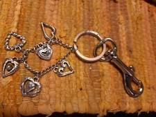Brighton Silver Hearts Keychain Fob Charm Love Valentine Key Ring Dogleash Clip