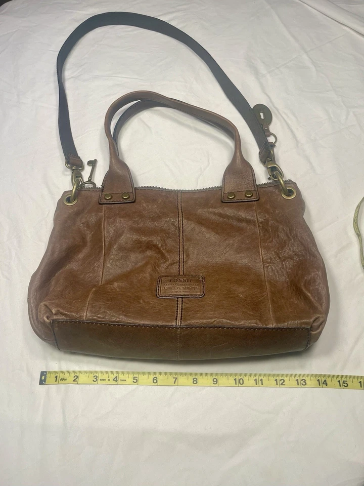 Fossil Medium Brown Leather Vintage Purse ZB4523 Shoulder Bag Crossbody Satchel - Image 3 of 4