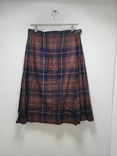 Ladies Pure Wool Pitlochry Tartan Kilt Size 14 Made In Scotland Vintage