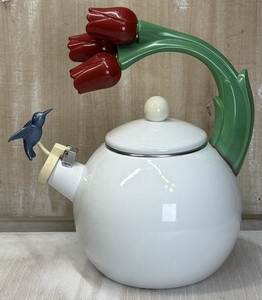 当時物 Via Ancona チューリップ& ハチドリ ホーロー製 ケトル 当時物 Via Ancona チューリップ& ハチドリ ホーロー製 ケトル Ancona