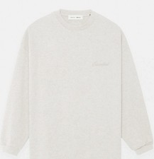Fear of God ESSENTIALS Heather Oatmeal Classic Long Sleeve T-Shirt M -NEW W TAGS