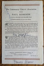 PAUL ROBESON (1898-1976) autograph on concert program + sigs of 2 other artists