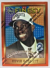 95-96 Topps Finest Kevin Garnett HOF Rookie Card (Minnesota Timberwolves) #115. rookie card picture
