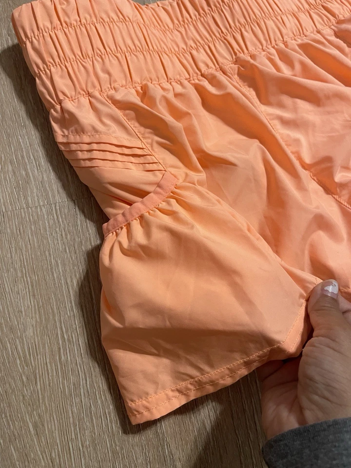 Free People Movement Get Your Flirt On Shorts Womens Size S Orange And Black H65 - Image 4 of 4