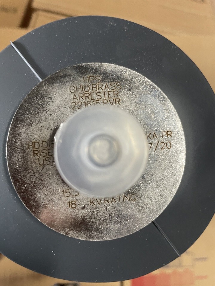 OHIO BRASS, DIST ARRESTER, RISER, HPS, PVR OPTIMA, 18kV, 15.3kV MCOV ...