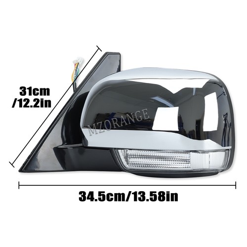 Left+Right Chrome Side Mirror W/Light For Mitsubishi Pajero Montero 2006 07-2021 - Picture 4 of 15