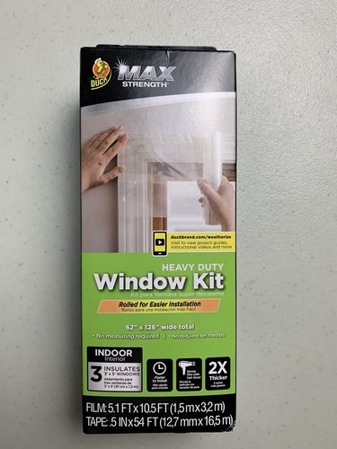 Duck Brand Shrink Film Window Seal Cover MAX Winter Insulation Kit Indoor New - 第 1/5 張圖片