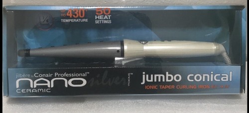 CONAIR PRO JILBERE 1 1/4" NANO SILVER 430° CERAMIC TOOLS CLIP CLIPLESS WAND IRON