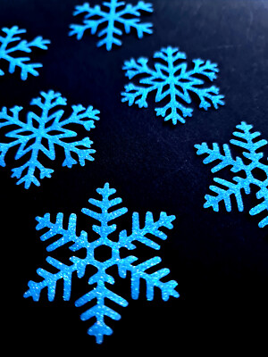 blau Glitzer Frozen Eis Schneeflocke Stoff Eisen Transfer Weihnachten Basteln Strumpf