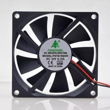 FONSONING FSY81B24H DC24V 0.15A 8015 8CM 2-Wire Dual Ball Inverter Mute Cooling
