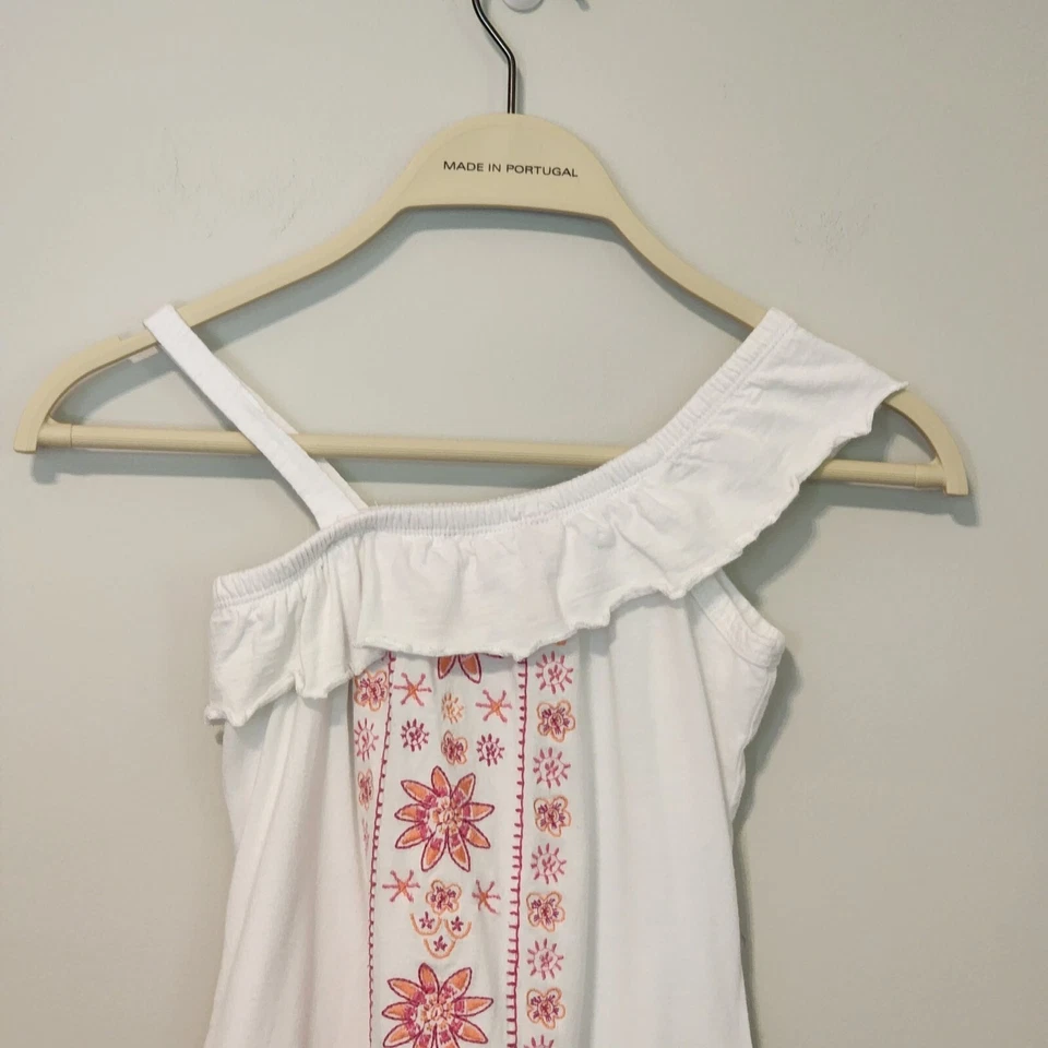 Naartjie off shoulder dress sz 4 girls white red ornament - Image 3 of 4