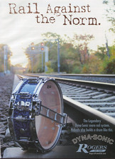 2021 Print Ad of Rogers Dyna-Sonic Snare Drum Rail System blue onyx