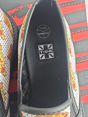 TUK Shoes Pizza Nero Bianco US Uomo Taglia 9 US Donna Taglia 11 - Foto 6 di 13
