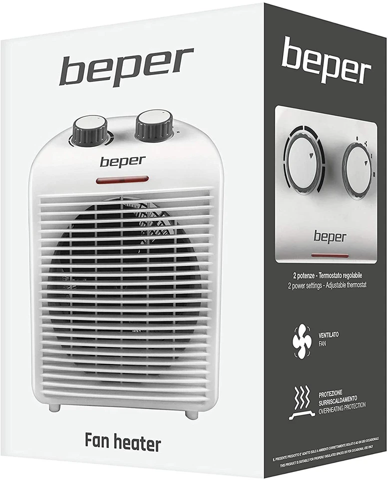 Beper RI.094 Termoventilatore Caldo e Freddo, Termostato regolabile 2000W - Immagine 2 di 4