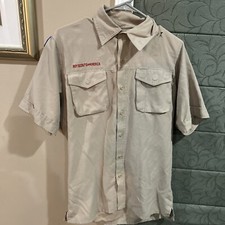 Vented Microfiber Poly Boy Scout BSA UNIFORM SHIRT Mens Small Short Sleeve I33