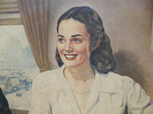 VINTAGE "TELEPHONE PIONEERS OF AMERICA" VUK VUCHINICH 1947 LITHO ON BOARD - Picture 3 of 8