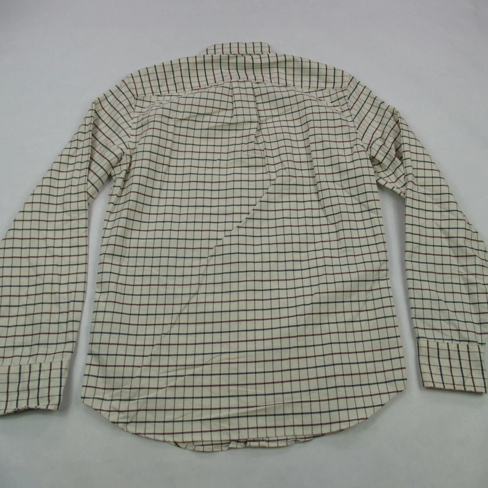 Camisa J.Crew Para Hombre Cuadros Pequeños Manga Larga Calce Ajustado Botón Delantero Algodón Foto 4 de 4