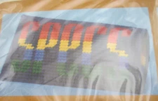 Vintage 1980s Needlepoint Glasses Case Kit  'SPECS' Rainbow Retro Plastic Canvas