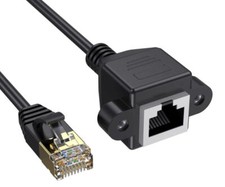 Wonderwires Cat8 RJ45 Ethernet Extension Male to Female Panel Mount Cable