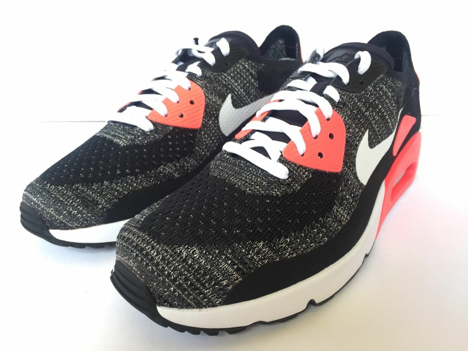 NIKE ID AIR MAX 90 ULTRA Flyknit Crimson Infrared BLACK WHITE Men 10.5 Shoes image 7