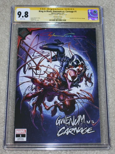GWENOM VS CARNAGE 1 CGC SS 9.8 CLAYTON CRAIN INFINITY SIGNED TRADE VARIANT-A