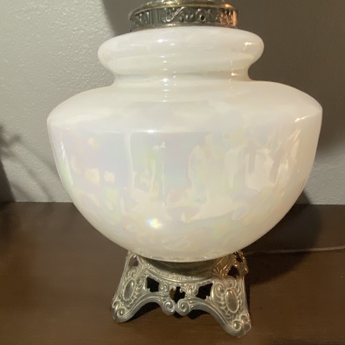 Pearl Iridescent Lamp Opalescent Hollywood Regency Mid Century Vintage Oversize - Picture 2 of 19