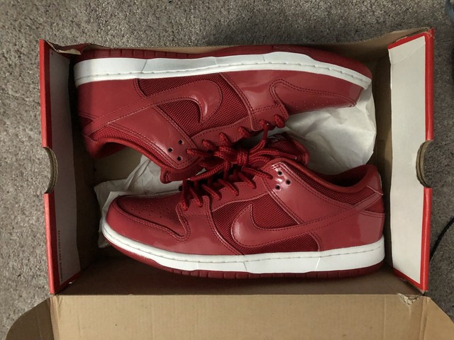 nike sb dunk low red patent leather