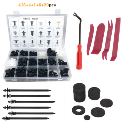 415Pcs Car Retainer Clips Auto Fasteners Push Trim Clips Pin Rivet Bumper Kit