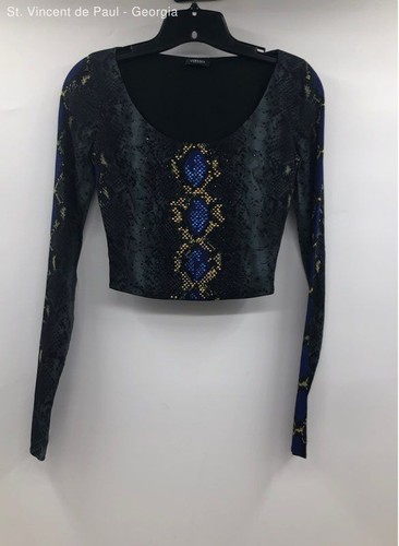 Versace Cropped Embellished Multi-Color Snake-print stretch - Size Small