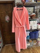 Women's Salmon color Plush Belted Robe Collar USA made medium size