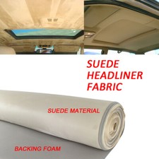Beige Suede Headliner Fabric Foam Backing Replace For Bmw Mercedes-benz 60x84
