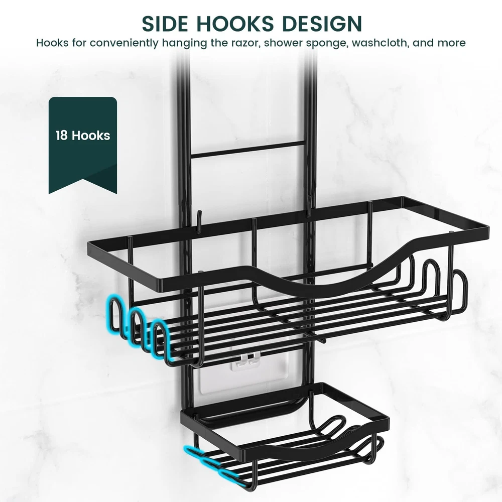 Adjustable Rustproof Shower Caddy with Extended Hanging Length