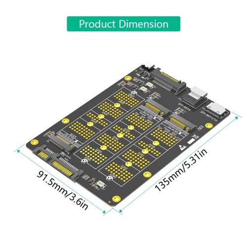 Three in One Solid Disk to SFF-8611/8612 SFF-8654 Adapter Card Efficient - Photo 8/8