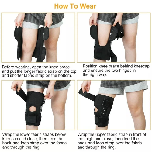 Klappbare & verstellbare Kniebandage Unterstützung Kompressionsmanschette mit Stabilisierungsgurt - Bild 9 von 23