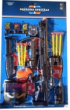 SET EQUIPAGGIAMENTO MILITARE POLIZIA GIOCATTOLO MITRA FUCILE ACCESSORI