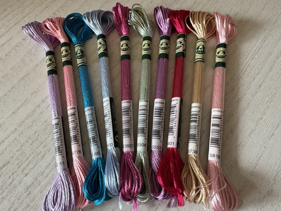DMC Satin Embroidery Floss~Lot of 10 Skeins~Assorted Bright Colors~Brand New! - Image 2 of 4