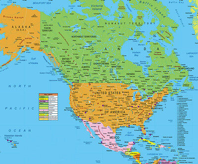 the united states and canada map Usa And Canada Map North America For Gps Includes Hawaii And the united states and canada map