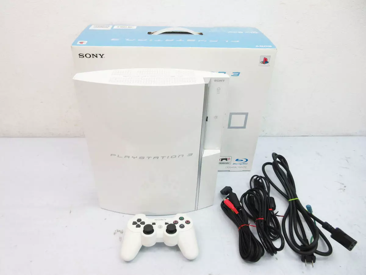 PS3 Sony PlayStation 3 Console & Controller Set CECHL00 CW Ceramic 