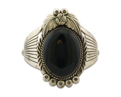 Vintage Navajo Bracelet 925 Silver Onyx Traditional Handmade Authentic Signed CP
