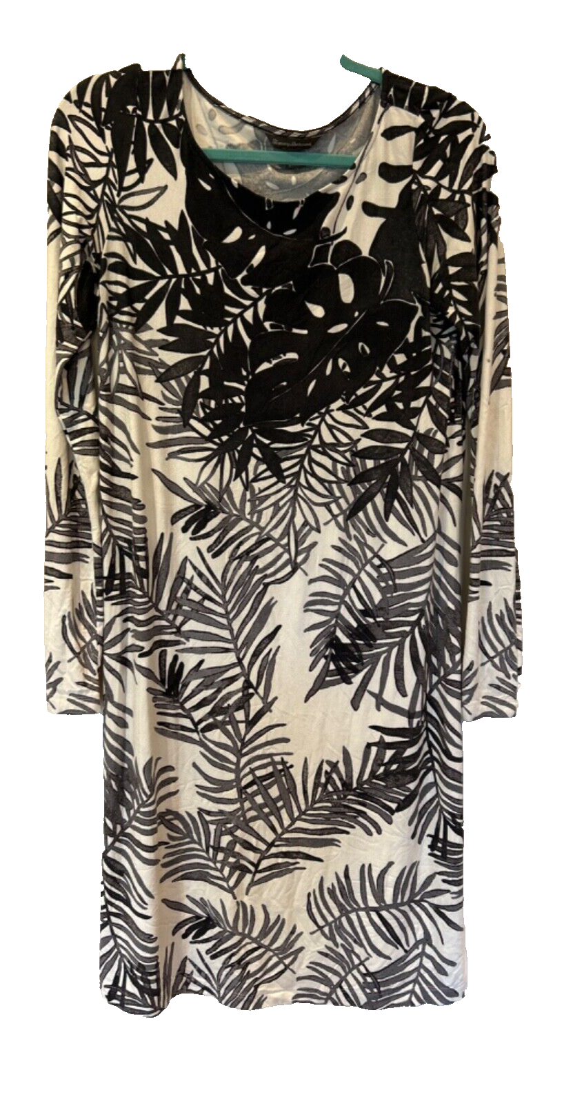 Tommy Bahama Womens Dress S  Black White Maxi Palm Leaves Modal Tropical Island