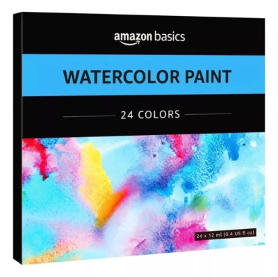Amazon Basics Aquarellfarben Set 24 Farben Kunst Malerei Starterset