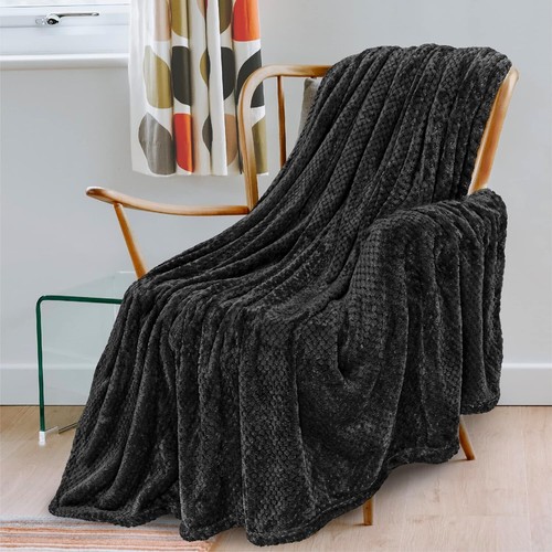 LUXURY POPCORN BLANKET FLEECE TRAVEL THROW SOFA BED WARM COSY SHERPA FAUX FUR - Picture 9 of 107