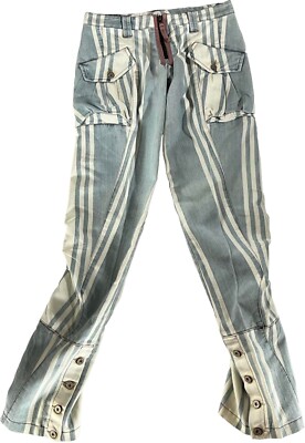 Pantalon Déstructuré GIRBAUD Taille 34 Mixte - Bleu Et Blanc Occasion Très Bon état