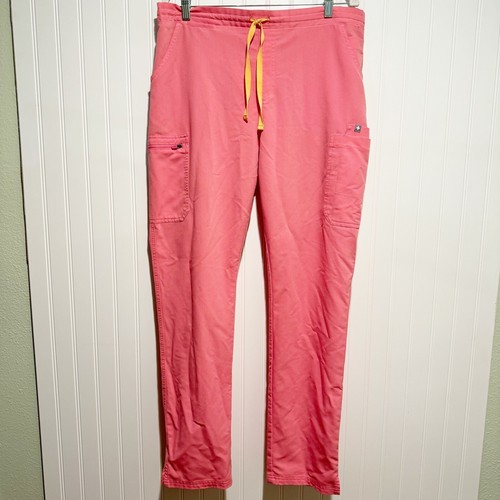 Figs Yola Skinny Scrub Pants Neon Pink Size Large Tall - Picture 2 of 7