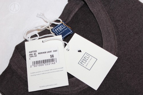 $440 Fedeli NWT Wool Crew Neck Sweater Size 56 EU / 46 US Brand New - Picture 2 of 5