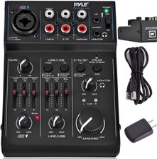 3 Channel Bluetooth Audio Mixer - DJ Sound Controller Interface with USB Soun...
