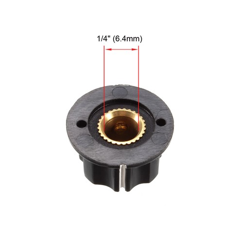 5 Pcs Speaker Control Knob Black 19mm Dia Rotary Knobs for 6.4mm Dia with Screws - Picture 3 of 3