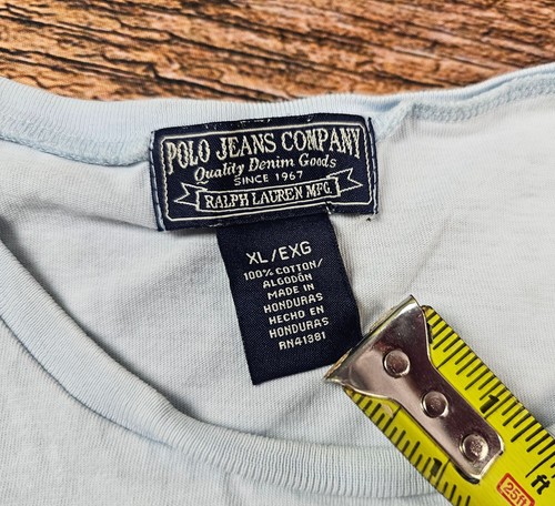 Vintage Polo Jeabs Ralph Lauren T-Shirt Oberteil Tee Damen XL hellblau Baumwolle - Bild 8 von 10